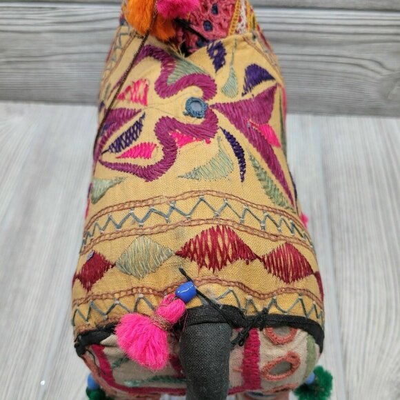 Embroidered Rajasthan Horse Fabric Patchwork Decorative Boho Folk Art - Picture 5 of 12